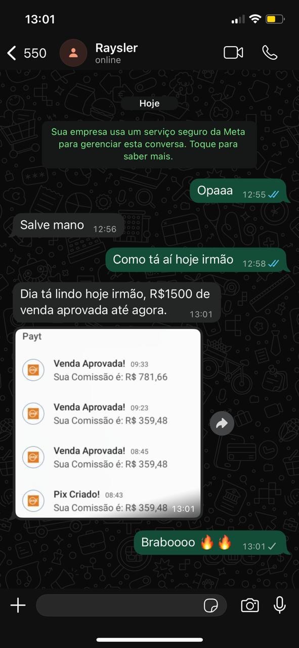 Print de painel com várias vendas aprovadas · GOFFEX